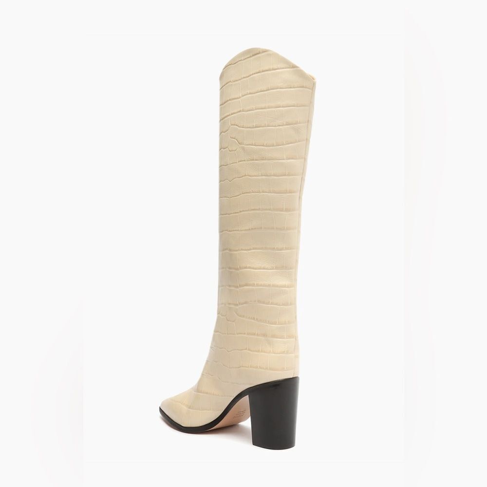 Schutz Maryana Croc-Embossed Leather Boots - Picture 3 of 9
